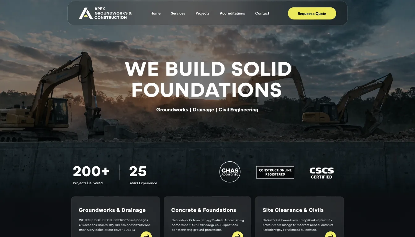 Apex Groundworks website design