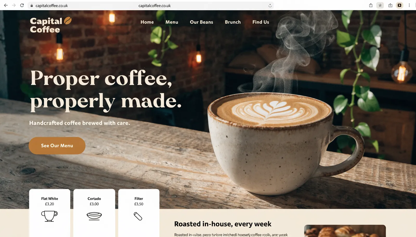 Capital Coffee website design