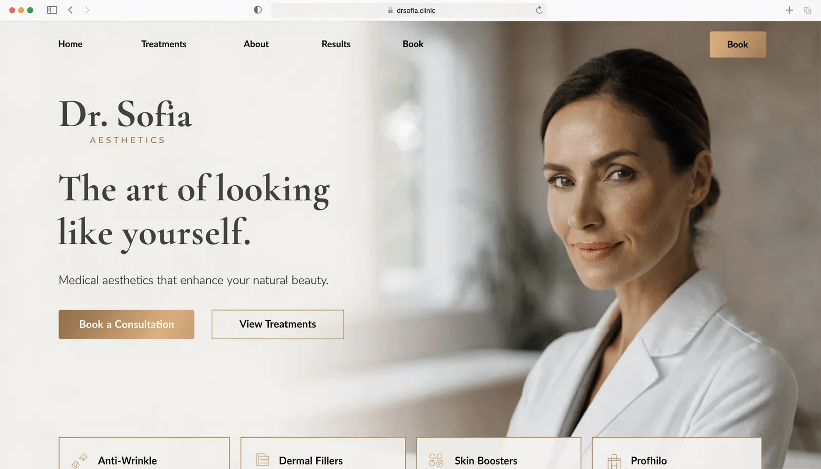 Dr. Sofia Aesthetics website design