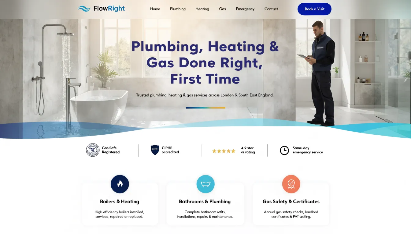 FlowRight Plumbing website design