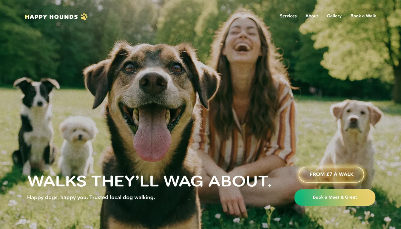 Happy Hounds website design