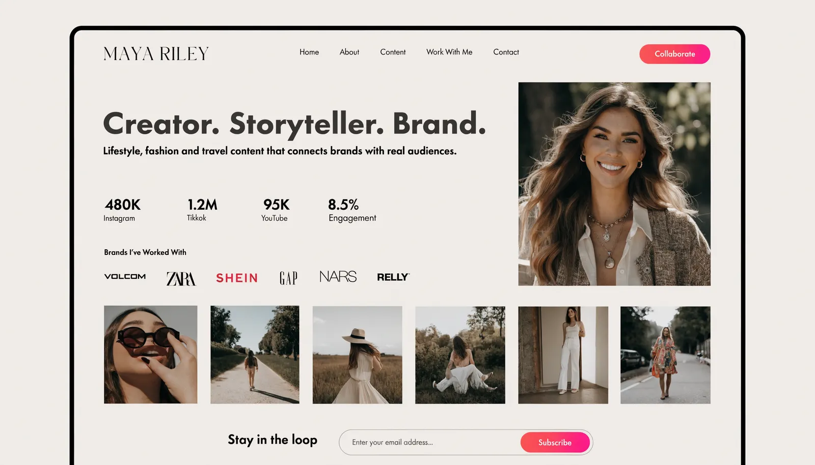 Maya Riley website design