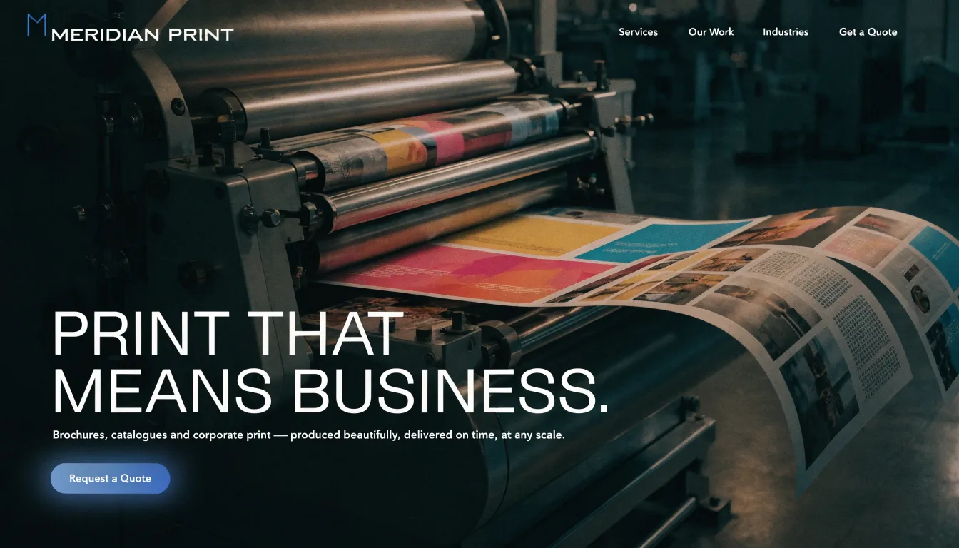 Meridian Print website design
