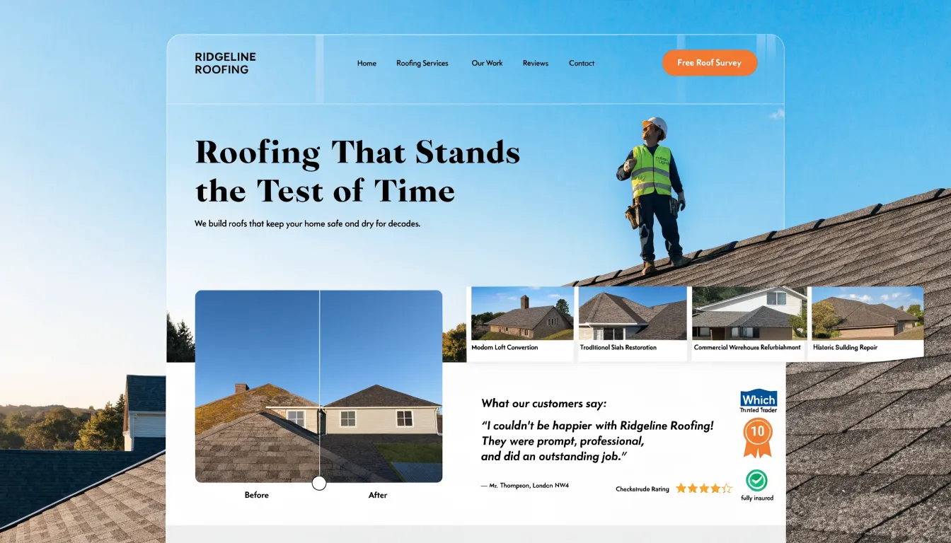 Ridgeline Roofing website design