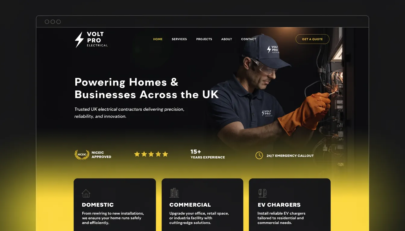 Volt Pro Electrical website design